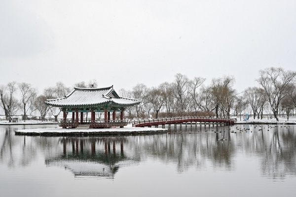 부여 궁남지 설경 