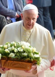 프란치스코 교황이 생전 당진시 솔뫼성지를 방문한 모습 